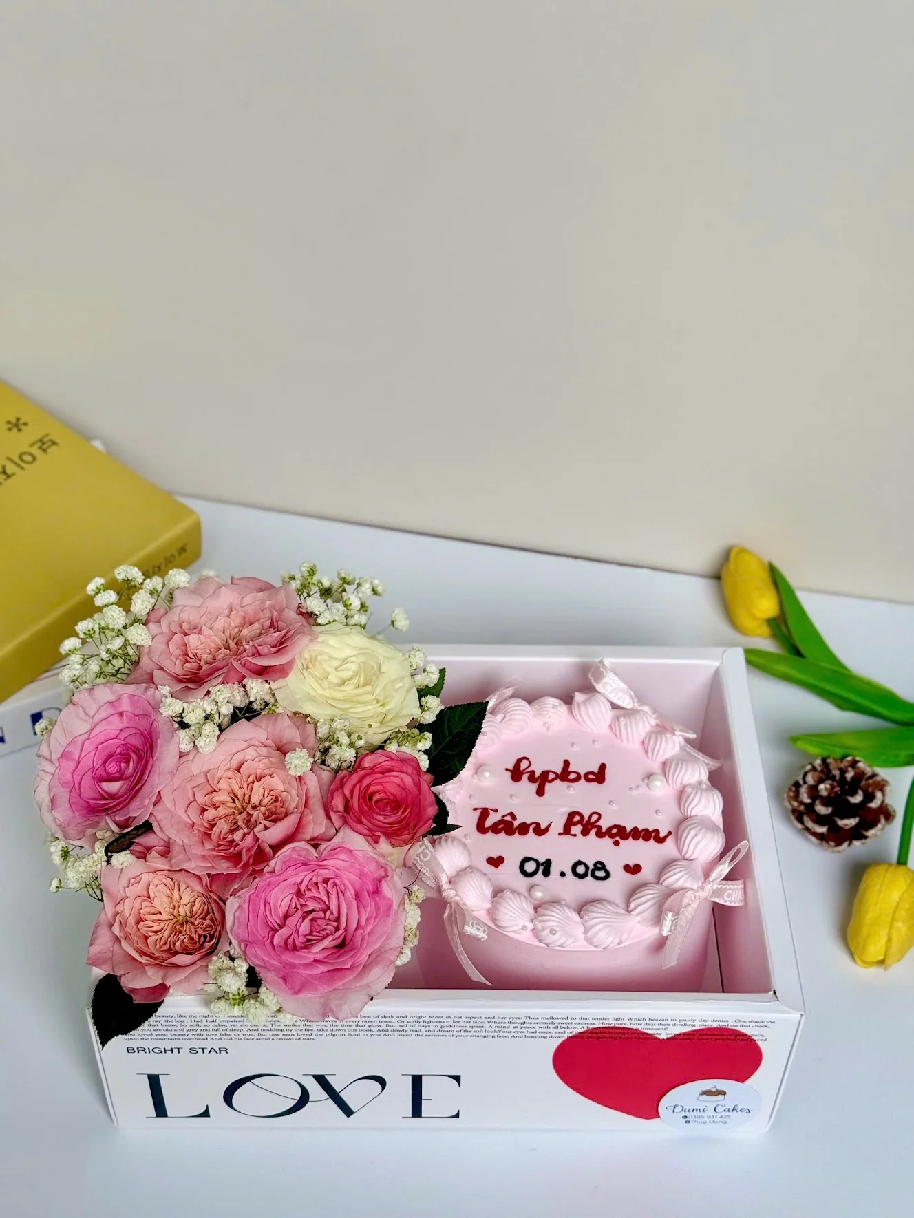 Set Bánh Kem và Hoa